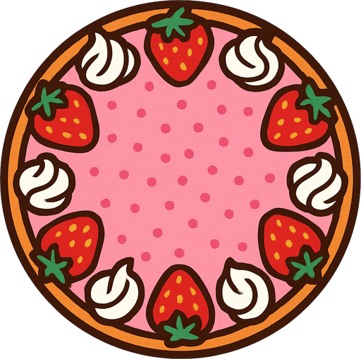 bir pastanın üstten görünümü.
In-Game asset.  2d.  High contrast.  No shadows