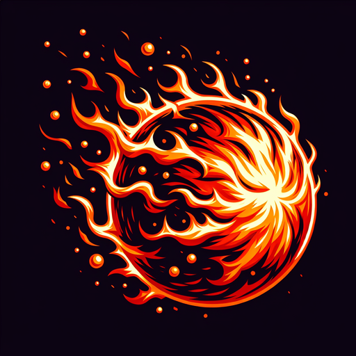 fire ball.
Single Game Texture. In-Game asset. 2d. Blank background. High contrast. No shadows.