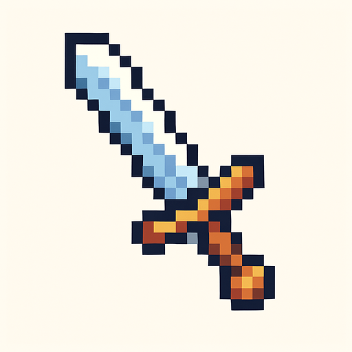 draw me pixel art sword.
In-Game asset.  2d.  High contrast.  No shadows