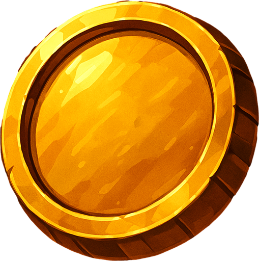 I want a golden coin.
In-Game asset.  High contrast