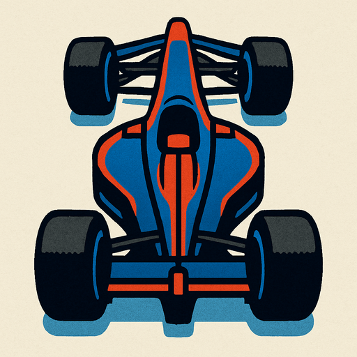 havadan kuşbakışı gözüken bir formula aracı çiz.
In-Game asset.  2d.  High contrast.  No shadows