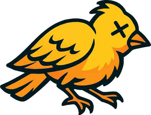 dead yellow bird.
In-Game asset.  2d.  High contrast.  No shadows