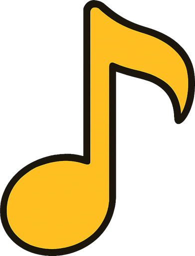 sarı 1 sekizlik nota arka planı olmasın sade olsun 2d.
In-Game asset.  2d.  High contrast.  No shadows