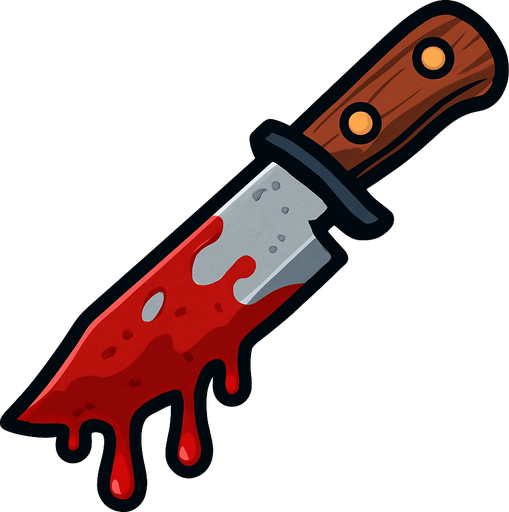 Cuchillo con sangre.
In-Game asset.  2d.  High contrast.  No shadows