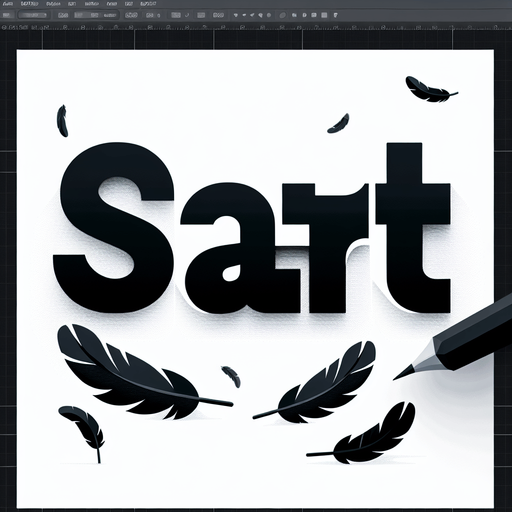 A white SVG with big bold letters, that says “Start”. A couple black feathers flying off the edge of the word. Single Game Texture.  In-Game asset.  2d.  Blank background.  High contrast.  No shadows