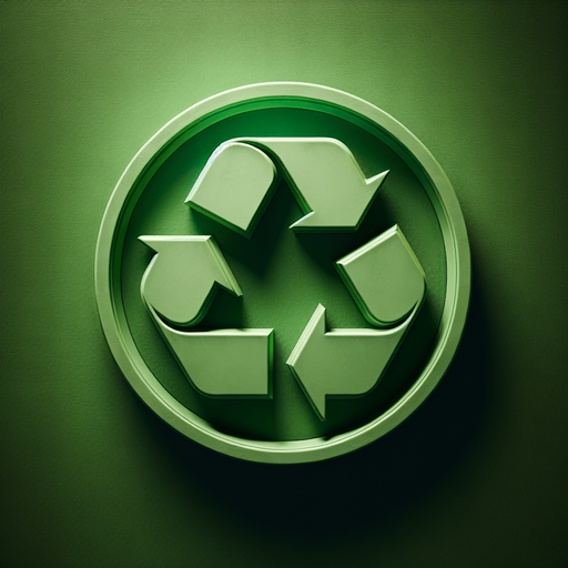 top view of a green round with a white recycle sign..
Uniform lighting