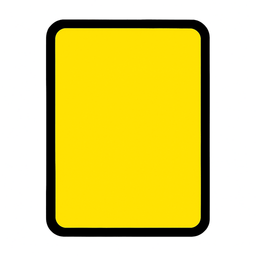 yellow card.
In-Game asset.  2d.  High contrast.  No shadows