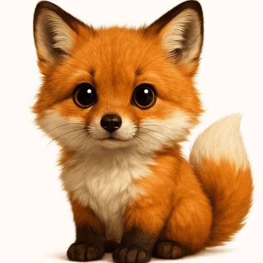 Make a realistic fox that is sooooo cute.
In-Game asset.  2d.  High contrast.  No shadows. Realistic