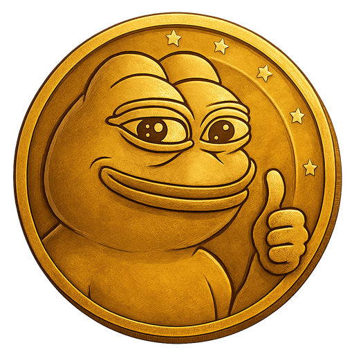 Golden memecoin with Pepe