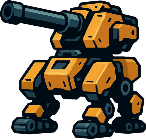 artilleryBot.
In-Game asset.  2d.  High contrast.  No shadows