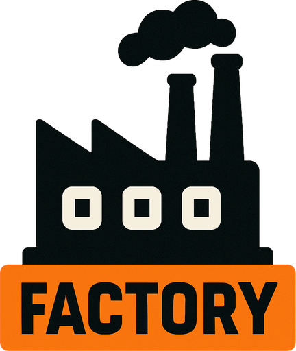 Fabrika logosu.
In-Game asset.  2d.  High contrast.  No shadows