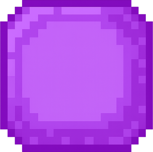soft edge square, violet purple, pixel art. No background. Transparent background. Blank background. No shadows. 2d. In-Game asset. flat