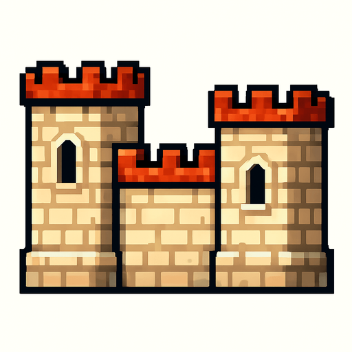 ottoman walls pixel.
In-Game asset.  2d.  High contrast.  No shadows