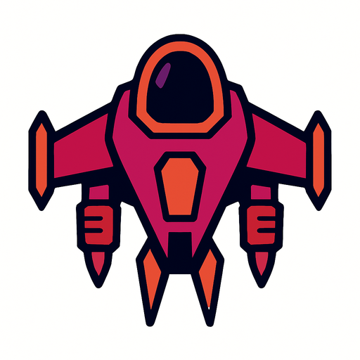 enimy space ship.
In-Game asset.  2d.  High contrast.  No shadows