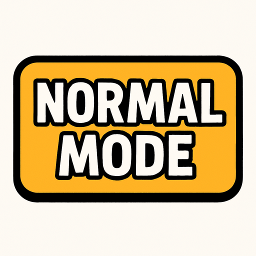 Normal Mode button.
In-Game asset.  2d.  High contrast.  No shadows