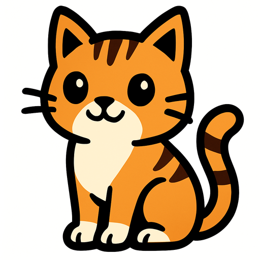 Cat.
In-Game asset.  2d.  High contrast.  No shadows