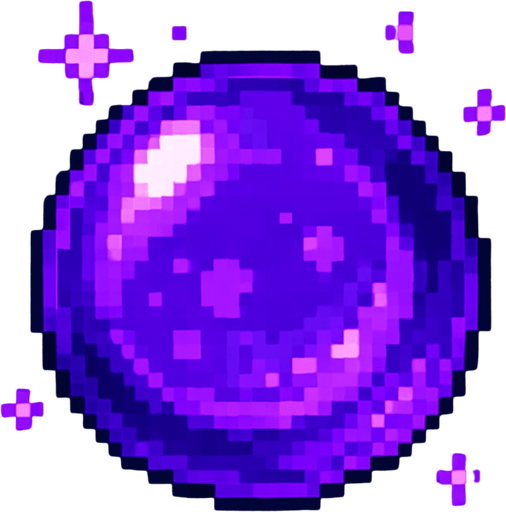 2d Pixel art High Quality Purple Magic Ball.
In-Game asset.  2d.  High contrast.  No shadows
