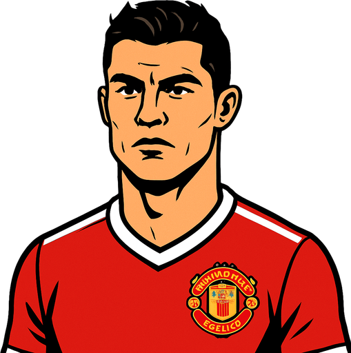Has a una persona igual a Cristiano Ronaldo.
In-Game asset.  2d.  High contrast.  No shadows