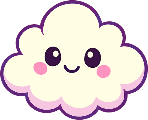 cloud, 2D, animated, cute, My Little Pony style.
In-Game asset.  2d.  High contrast.  No shadows