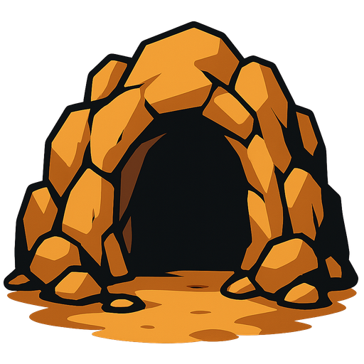 cave enterance.
In-Game asset.  2d.  High contrast.  No shadows