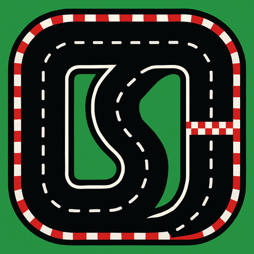 Pista de carreras desde arriba.
In-Game asset.  2d.  High contrast.  No shadows