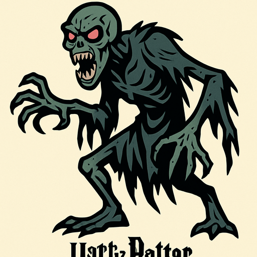 harry potter evreninde kötü bir yaratık.
In-Game asset.  2d.  High contrast.  No shadows