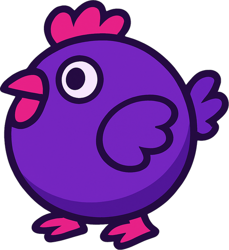 purple chicken ball.
In-Game asset.  2d.  High contrast.  No shadows