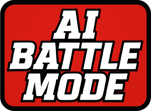 A UI button that says Ai Battle Mode in sports ESPN style fonts.
In-Game asset.  2d.  High contrast.  No shadows