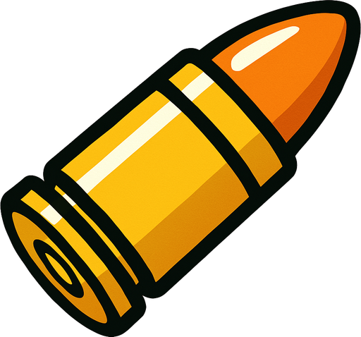 Bullet.
In-Game asset.  2d.  High contrast.  No shadows