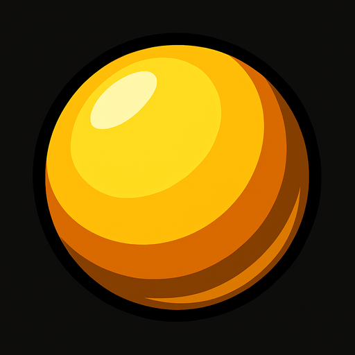Golden ball.
In-Game asset.  2d.  High contrast.  No shadows