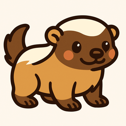 cute honey badger.
In-Game asset.  2d.  High contrast.  No shadows