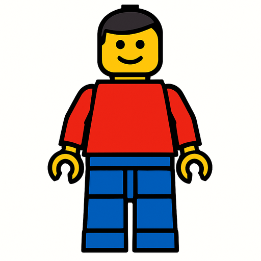 Make a Lego person.
In-Game asset.  2d.  High contrast.  No shadows