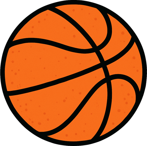 Basketbol topu.
In-Game asset.  2d.  High contrast.  No shadows