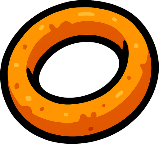 onion ring.
In-Game asset.  2d.  High contrast.  No shadows
