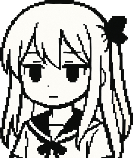 pixel art 2d white anime girl
In-Game asset.  2d.  High contrast.  No shadows