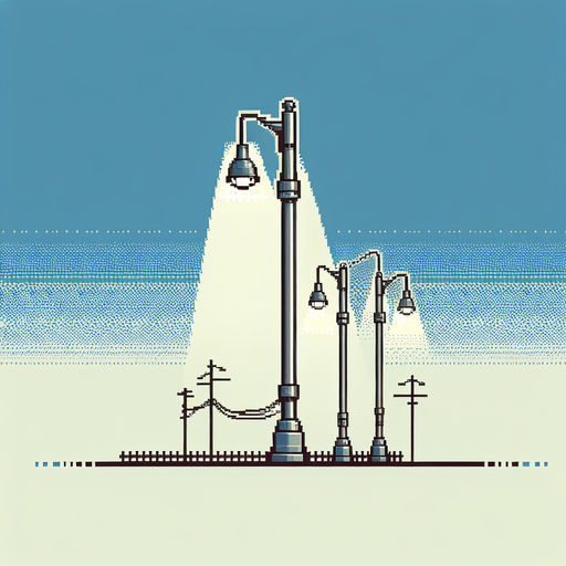 lateral view of a modern street lamp post.
video game sprite