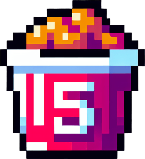 large KFC bucket with the digit 5 on it. pixelated. 8 bit.
Single Game Texture. In-Game asset. 2d. Blank background. High contrast. No shadows.