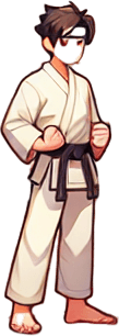 A Karate Background.
Single Game Texture. In-Game asset. 2d. Blank background. High contrast. No shadows.