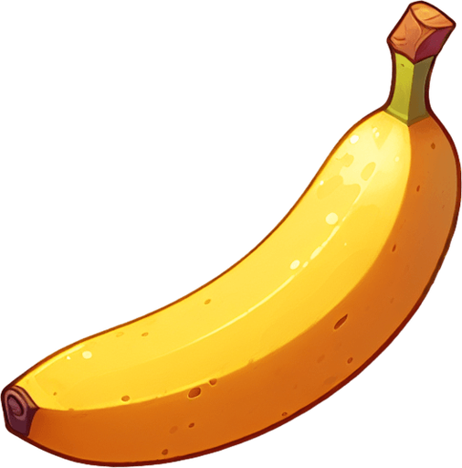 Banana.
Single Game Texture. In-Game asset. 2d. Blank background. High contrast. No shadows.