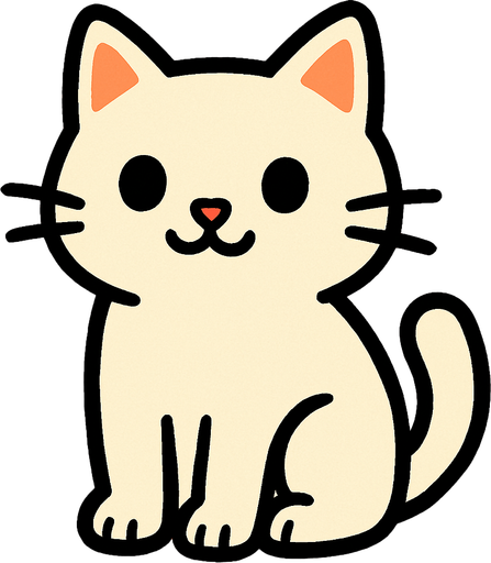 oturan tatlı beyz kedi.
In-Game asset.  2d.  High contrast.  No shadows