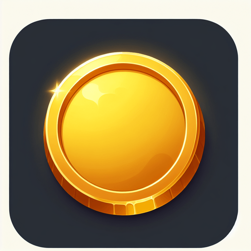 A  single circle gold coins.
Single Game Texture. In-Game asset. 2d. Blank background. High contrast. No shadows.