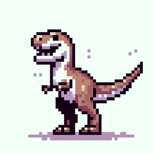 2D Black Pixel Art T-Rex chrome trex game.
Single Game Texture. In-Game asset. 2d. Blank background. High contrast. No shadows.