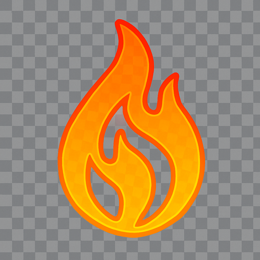 transparent fire simbol.
In-Game asset.  2d.  High contrast.  No shadows