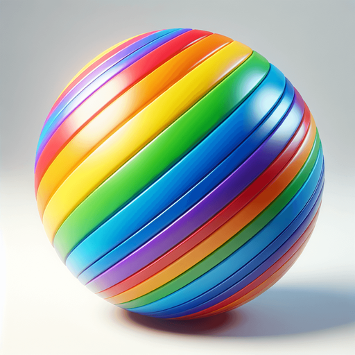 Rainbow ball.
Single Game Texture. In-Game asset. 2d. Blank background. High contrast. No shadows.