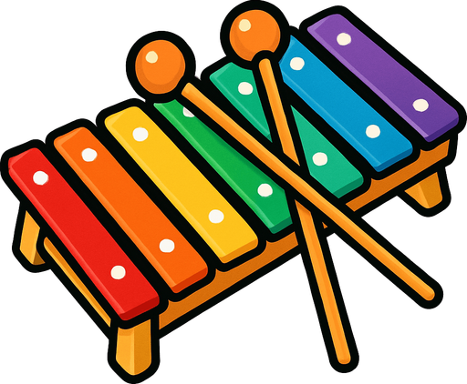 xylophone.
In-Game asset.  2d.  High contrast.  No shadows