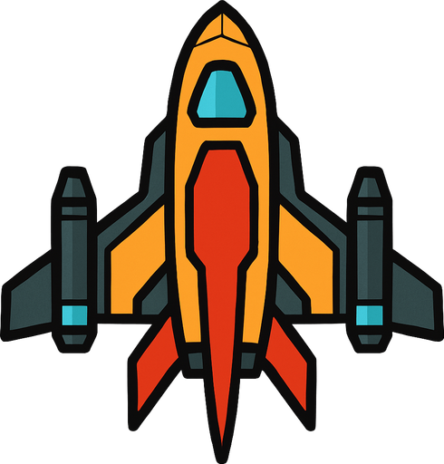spaceship.
In-Game asset.  2d.  High contrast.  No shadows