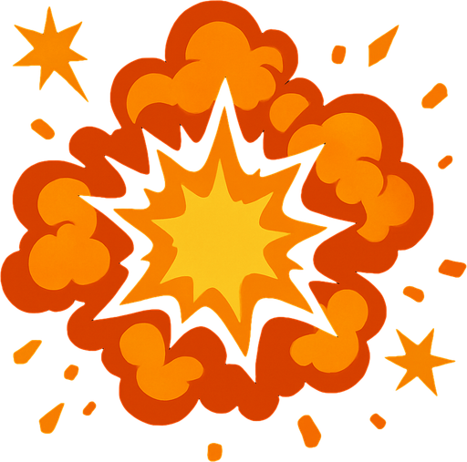 Explosion.
In-Game asset.  2d.  High contrast.  No shadows