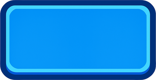 Un botón rectangular azul.
In-Game asset.  2d.  High contrast.  No shadows