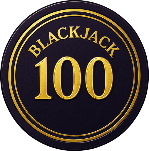 "Crea un asset para una ficha de casino de $100 para Blackjack.
Color Principal: Negro obsidiana o un púrpura real profundo.
Borde/Detalles: Dos o tres franjas finas en un color que contraste fuertemente, como dorado brillante o blanco.
Valor: El número '100' grande y claro en el centro, en dorado o blanco, con una tipografía de casino.
Estilo: Lujoso, premium, coherente con 'La Tentación Dorada'. Esta debe ser la más impresionante visualmente.".
In-Game asset.  2d.  High contrast.  No shadows que el texto blackjack se encuentre arriba