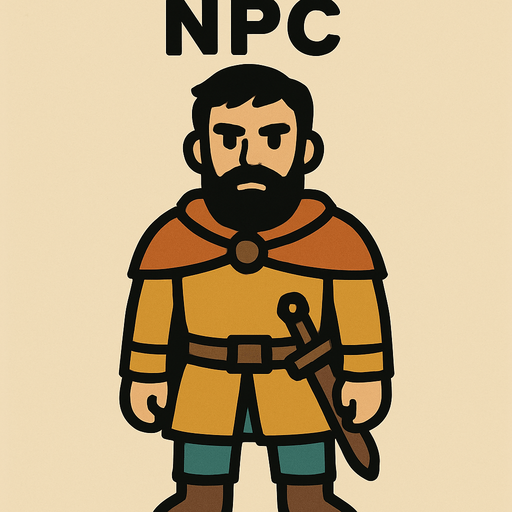 Npc.
In-Game asset.  2d.  High contrast.  No shadows